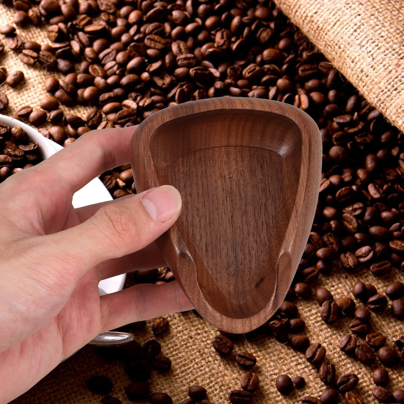 1pcs Coffee Bean Dosing Tray Reusable Measuring Cup For Kitchen Coffee Bar Small Bean Sample Plate Portable Serving Tray For