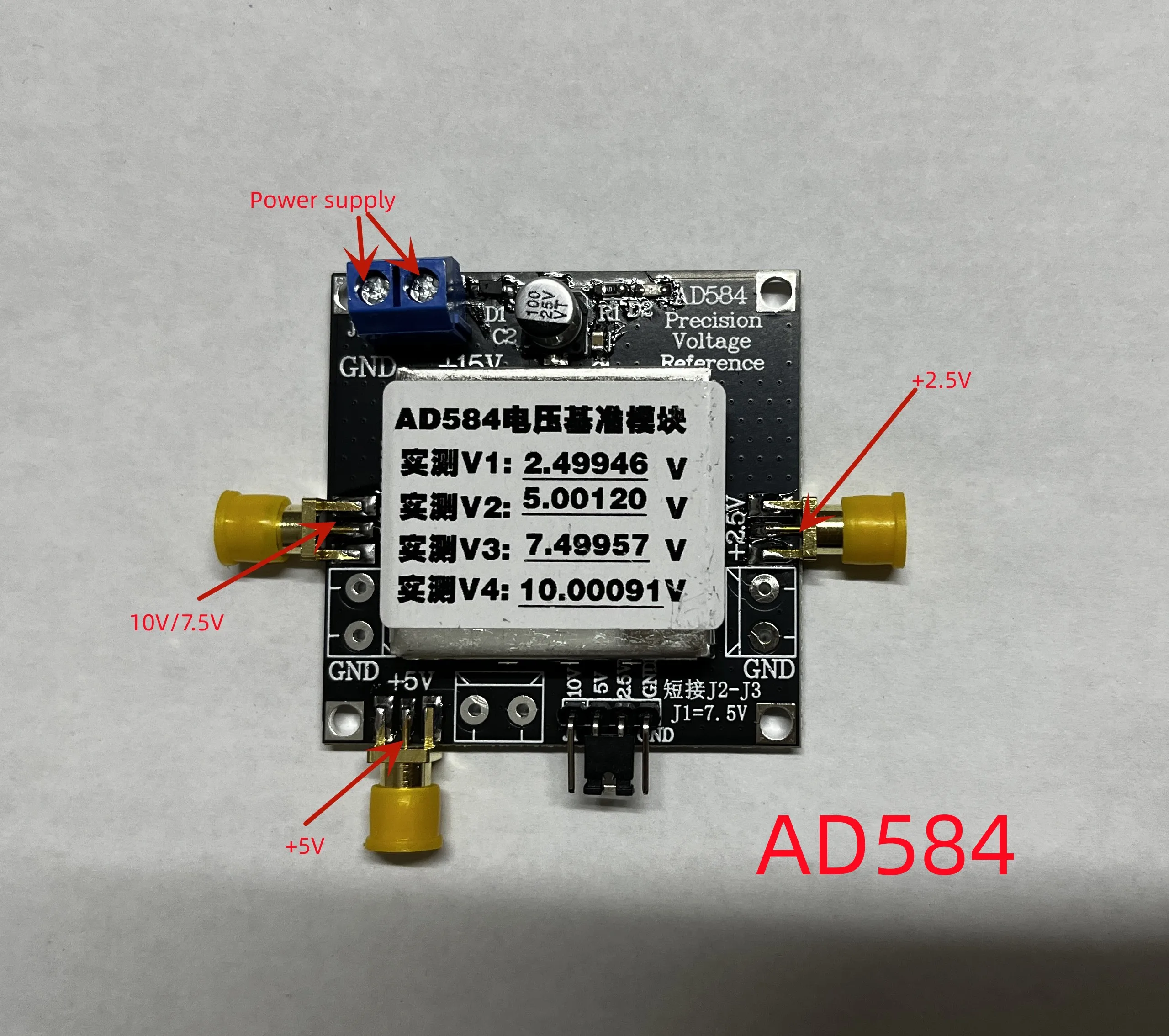 AD584 LM399 Voltage Reference 2.5V / 5V / 7.5V / 10V High Precision Reference Source