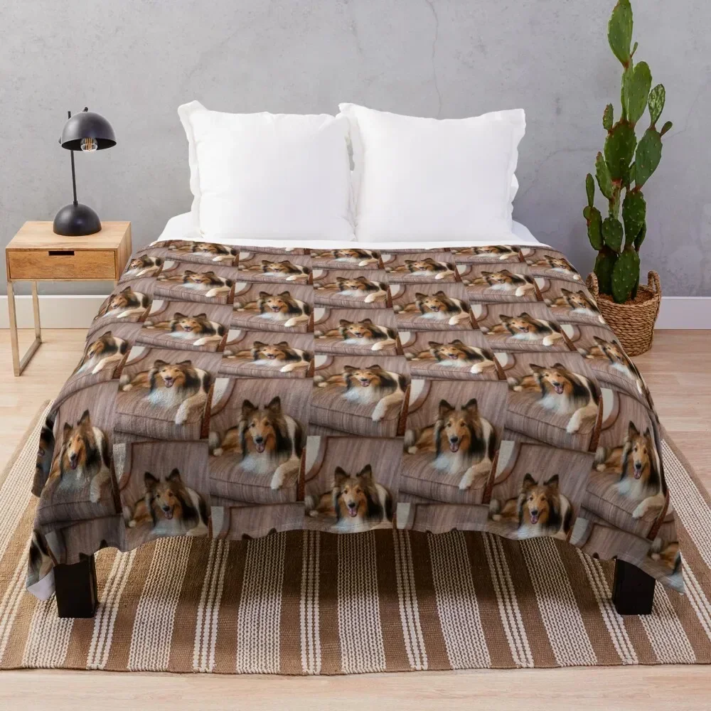 

Cute Sheltie dog resting Throw Blanket Soft Home Decor Blanket for Couch Bedroom