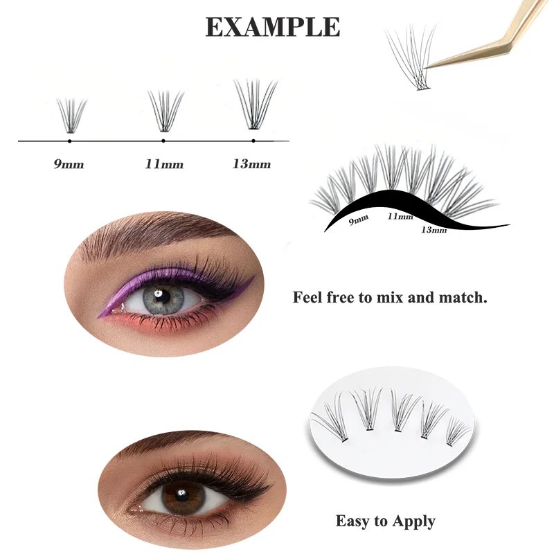 winky beauty 240PCS DIY Mix Clusters Kit 10D/20D Volume Eye Lashes Accessories Self-Grafting EyeLashes Extension, Makeup tools