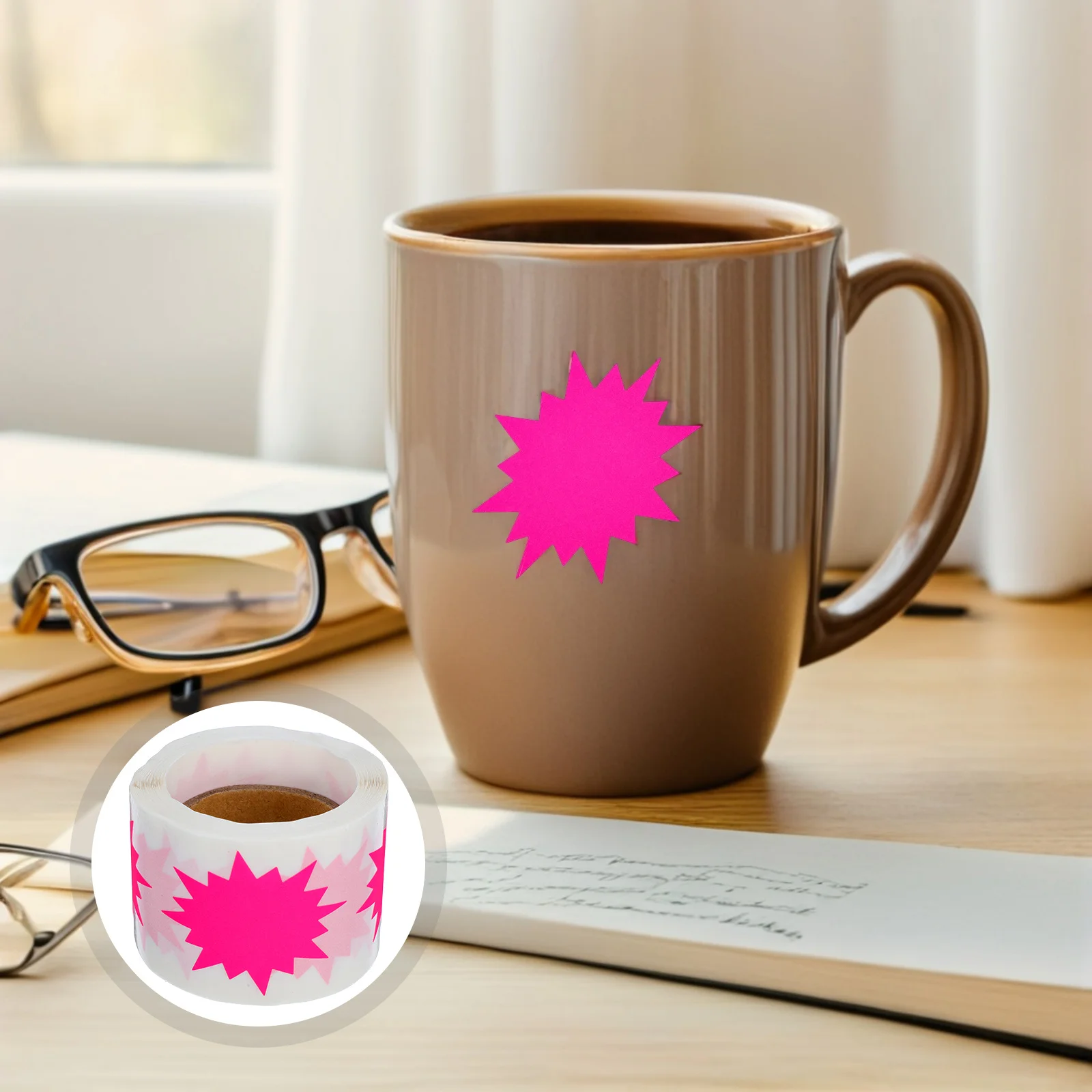 

Fluorescent Price Tags Stickers Self-Adhesive DIY Explosion Shape Price Tags for Retail Stores Craft Labeling Sticker Labels