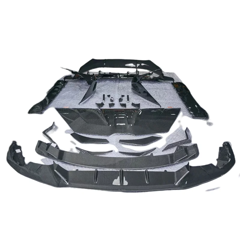 PK style Dry Carbon Fiber BodyKit Hood Front Lip Rear Lip Fender Spoiler For Lamborghini Huracan EVO RWD