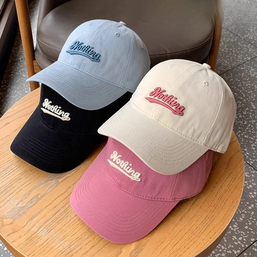 Cap for Women Letter Embroidery Baseball Hat for Men Fashion Duck Tongue Cap Outdoor Sunshade Peaked Caps Solid Color Visors