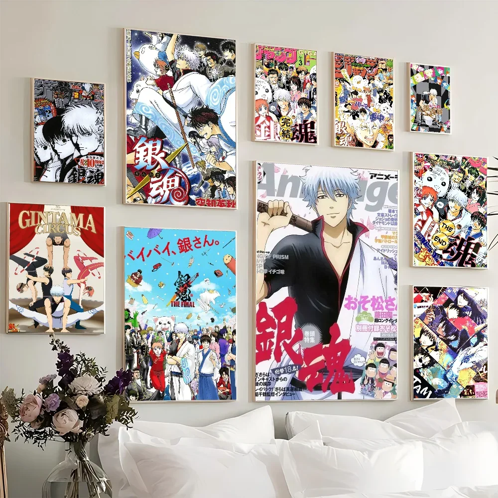 

1 шт. постер GINTAMA фильм липкие плакаты ретро наклейка из крафт-бумаги DIY комната бар кафе эстетическое искусство настенная живопись