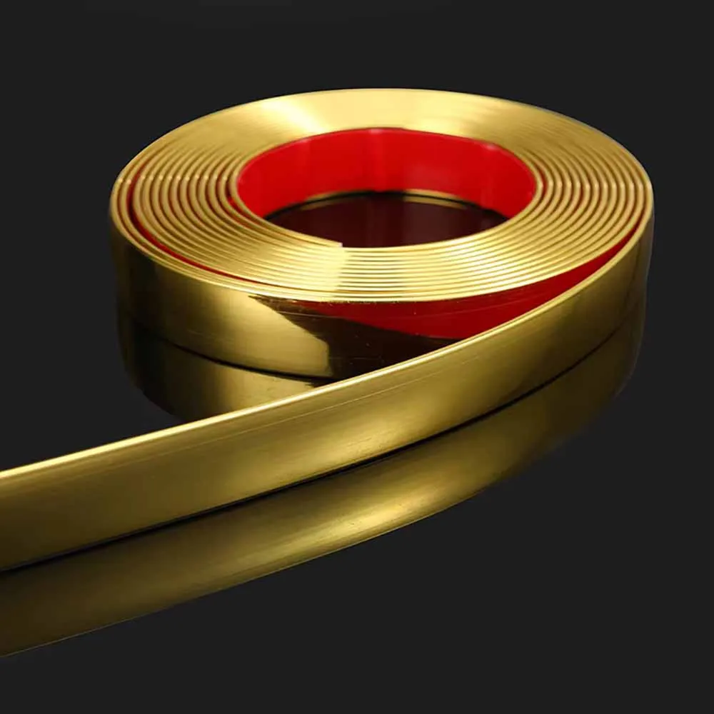 1 Roll Gold PVC Decoration Line Wall Sticker, Self-Adhesive,Decorative Strip Peel And Stick Molding Trim,Suitable For Living
