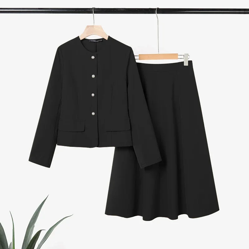 

ZANZEA Женский элегантный костюм-блузка с длинным рукавом, весенний комплект 2026, офисный стиль, 2 предмета, стильный однотонный комплект для работы, юбка и блузка