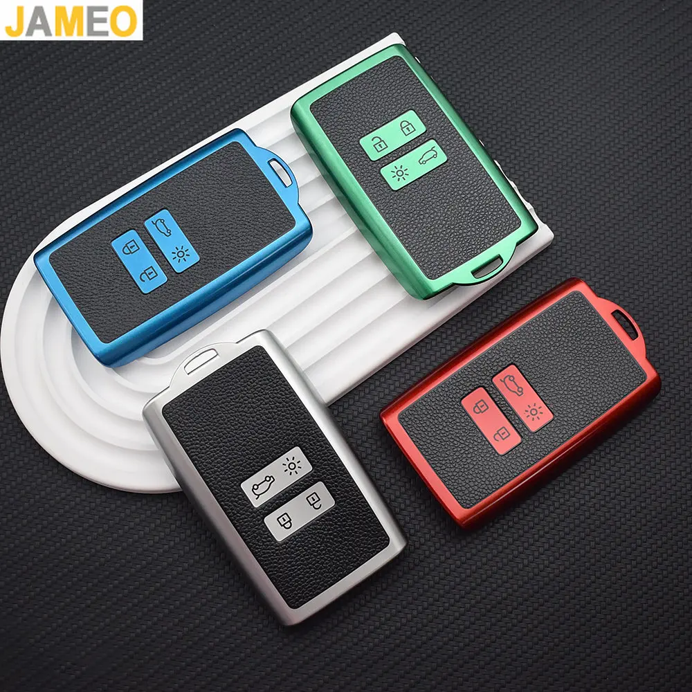 غطاء مفتاح السيارة لرينو كابتور كوليوس كادجار أركانا ميجان داسيا داستر سانديرو ستيبواي الذكية التحكم عن بعد حافظة جلدية من البولي يوريثان #1