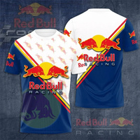 Red Bull men's oversized T-shirt, 3D printed racing T-shirt, fashionable motorcycle T-shirt, Red Bull men's T-shirt