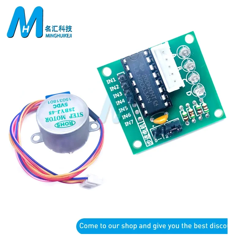 Новый-28byj-48-5v-4-фазный-шаговый-двигатель-плата-драйвера-uln2003-для-arduino-1-шаговый-двигатель-1-плата-драйвера-uln2003