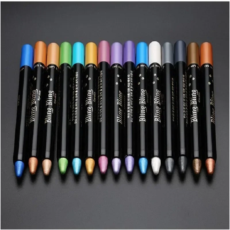 Pearlescent Eyeshadow Pencil Stick Waterproof Glitter Matte Nude Eye Shadow Makeup Pigment Cosmetic Blue White Gold Eyeliner Pen