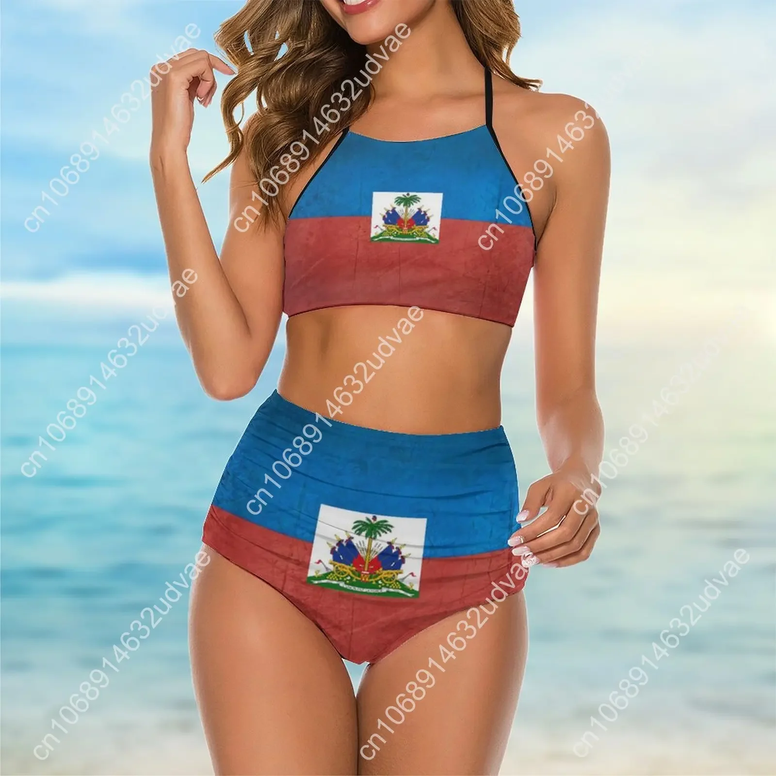 Haiti Haitian Flag National Flag Of Haiti Bikinis Exotic Swimsuit Low Waist dress sets Women bathing suit SwimSuit M1