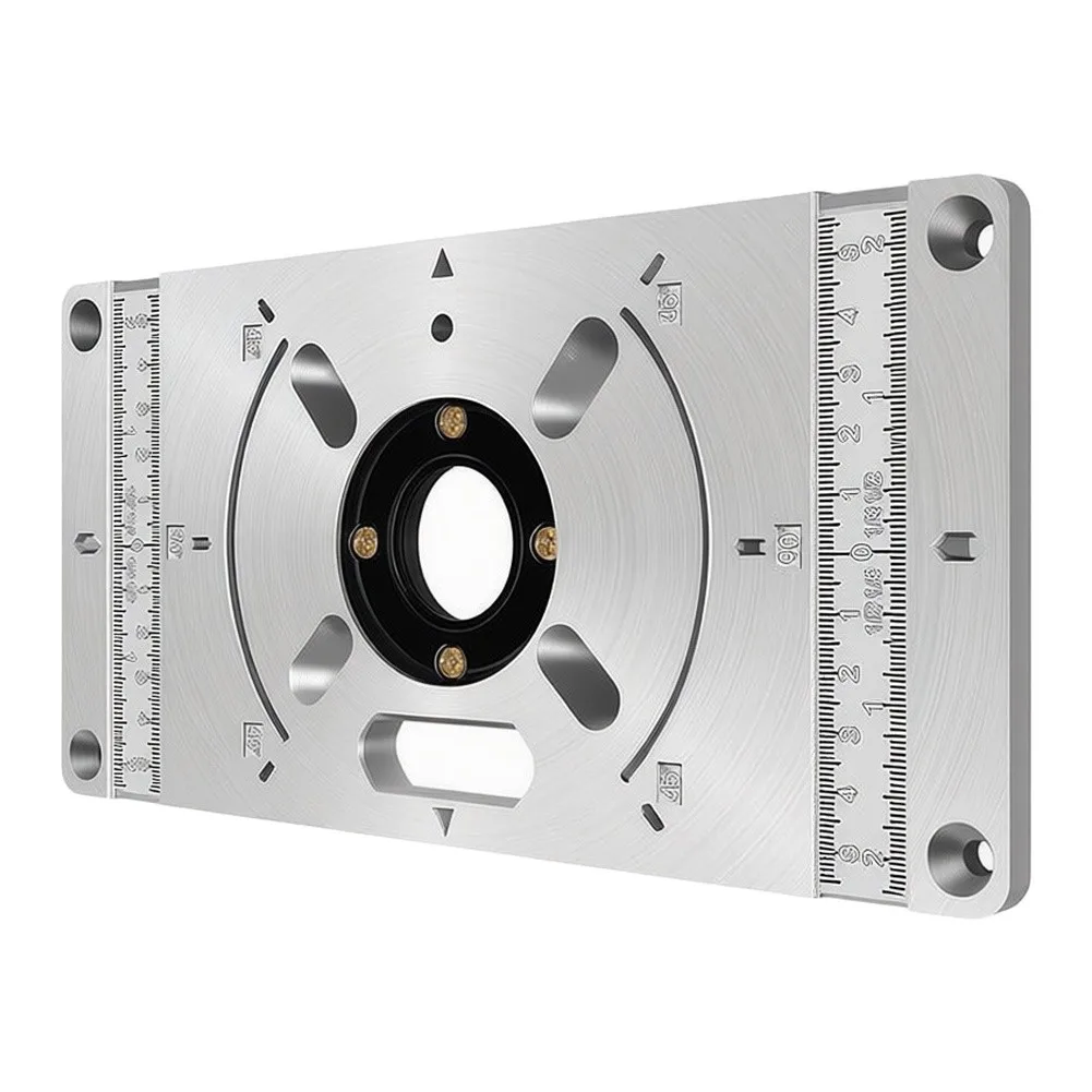 Router Table Insert Plate Metal 24x12x1cm Silver For Electric Wood Milling Trimming Machine Benches Portable Wear Resistant