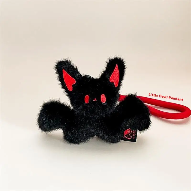 Cute Halloween Bat Little Devil Plush Doll Toy Keychain Lanyard Bag Pendant Backpack Hanging Ornament Keyring Girl Birthday Gift