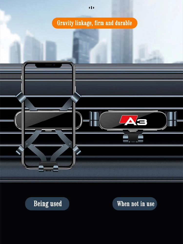 Auto Handy Halter Für Audi A3 S3 8V 2014-2025 Air Vent Halterungen Stehen GPS Schwerkraft navigation Halterung Auto Zubehör – Detail 7