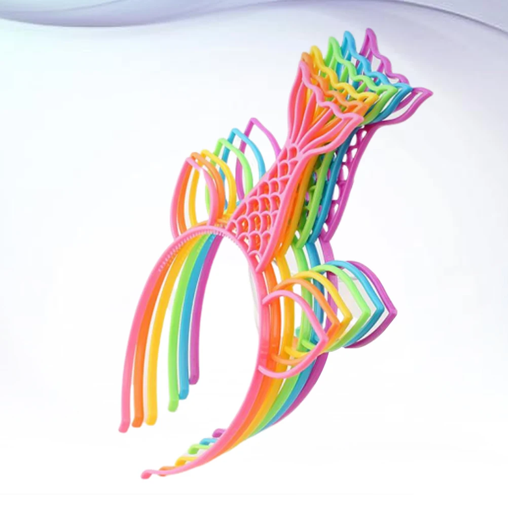 

12pcs Mermaid Headwear Hair Accessories Lightweight Premium Material Party Favors Kids Birthday Cosplay Beach Travel Hoops