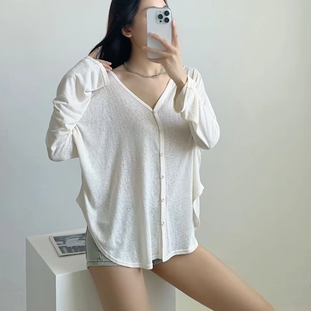 モダンダンス日焼け防止 irt ジャズストリートダンス薄型透明ロング Sve ルーズ女性の T-irt アウターカーディガン