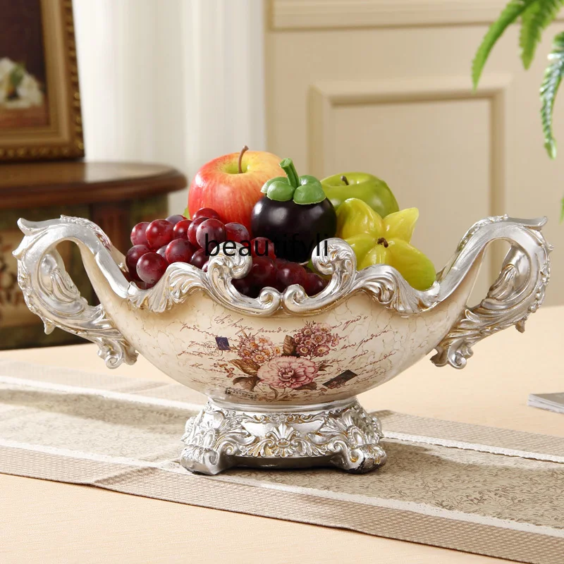 

GY European-Style Creative Palace Fruit Plate Ornaments Living Room Decorations Coffee Table Fruit Plate Housewarming Gift