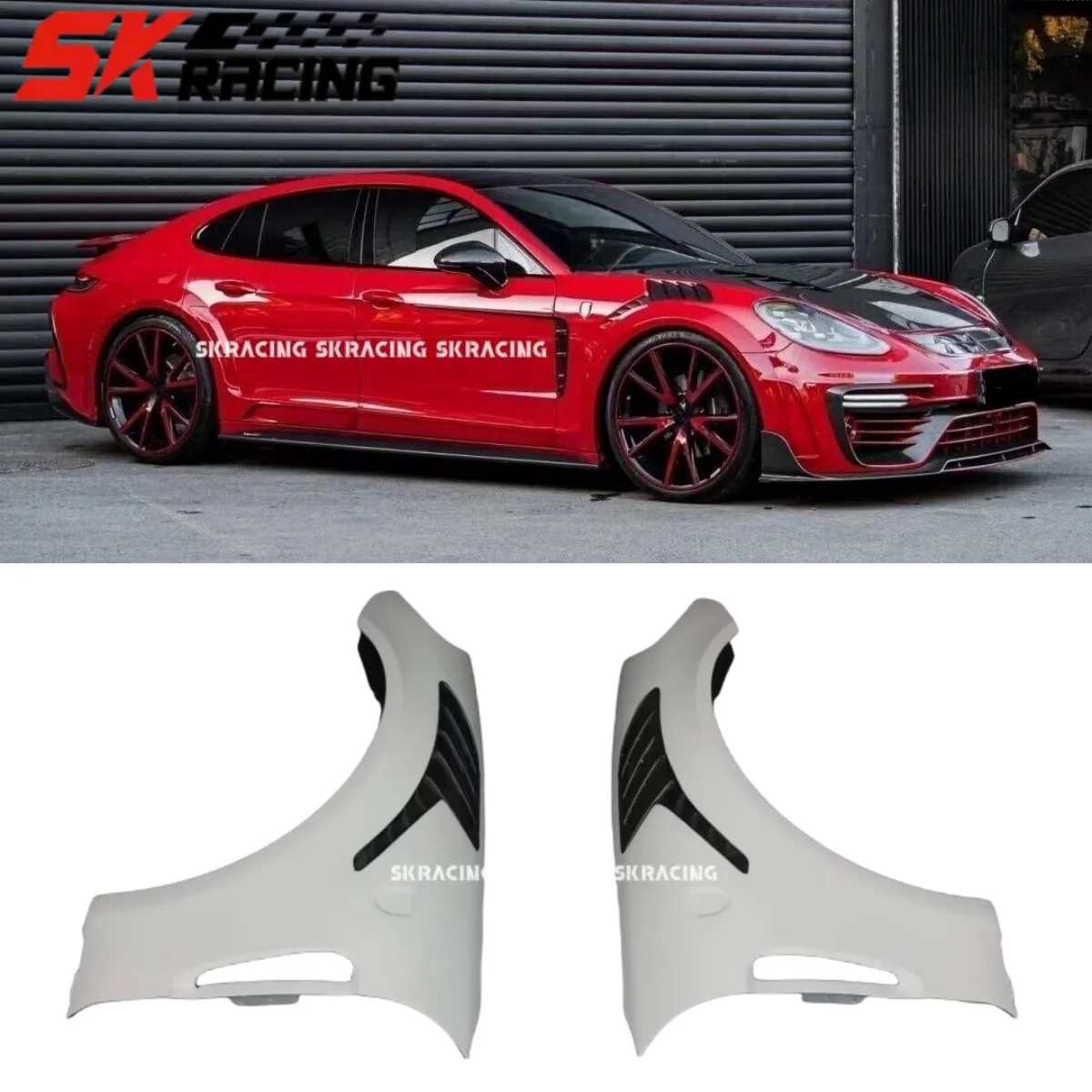 New Style Bodykits Fits For Porsche Panamera 971 Front Bumper Side Fenders Vents Cover Exterior  Trims Decorative Parts