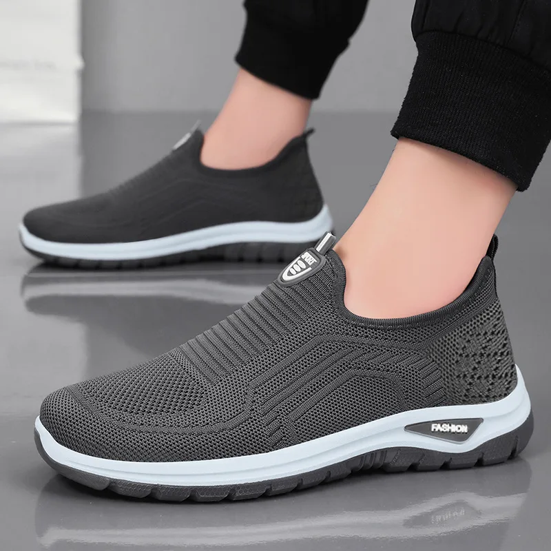 Men Sneakers Breathable Leather Casual Shoes Men Comfortable Mesh Man Loafers Mesh Men Outdoor Walking Shoes  Tenis Masculino