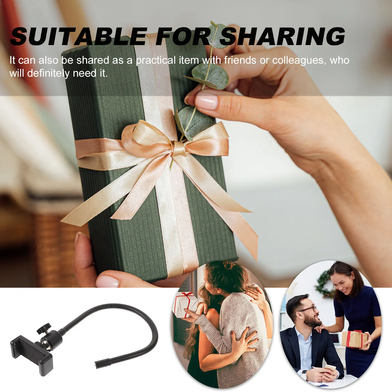 

1 Set Flexible Hose Phone Holder Tripod Mount Adapter Adjustable Phone Clamp Tripod Accessory