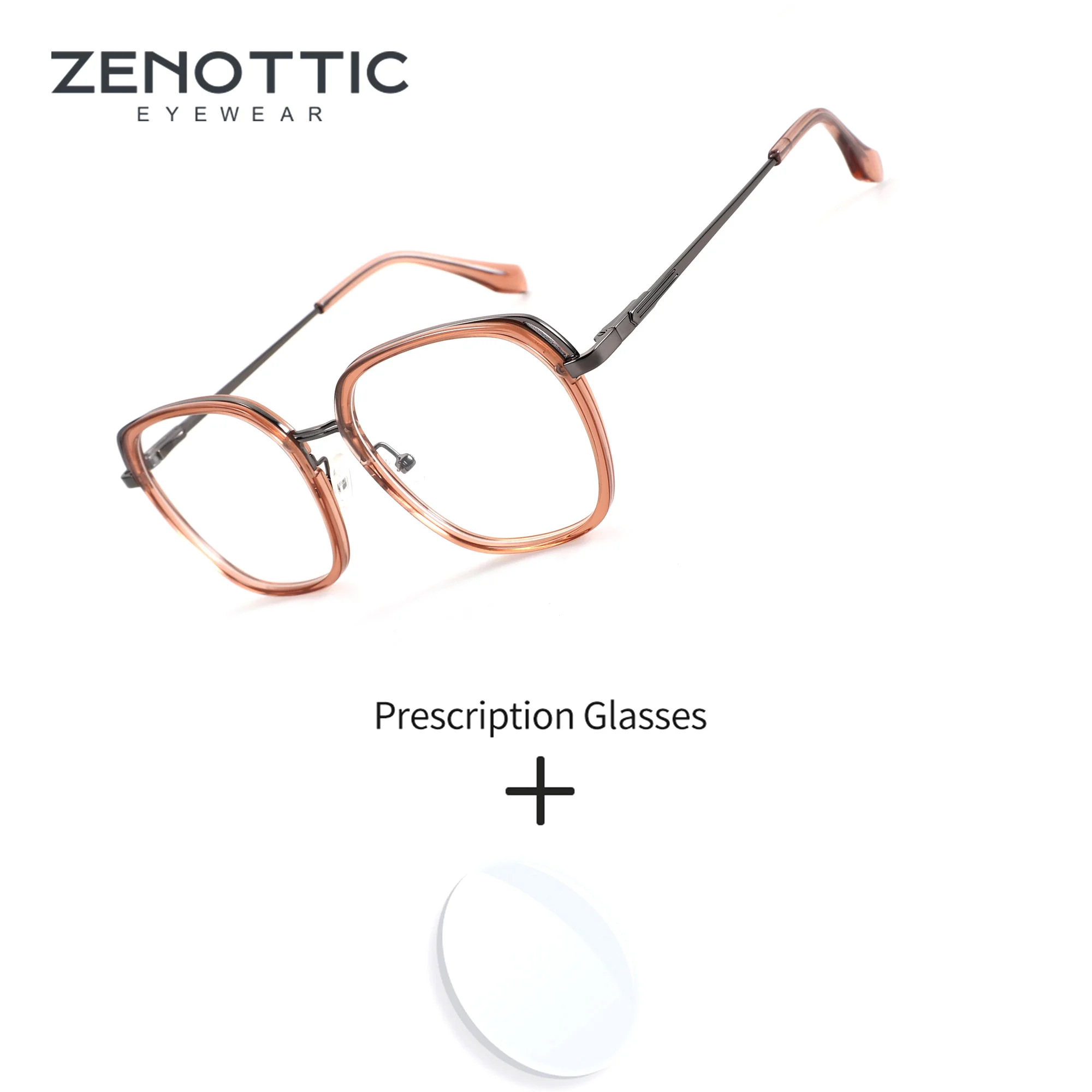 ZENOTTIC, lunettes de vue à verres progressifs multifocaux, anti-lumière bleue, en acétate, de taille L, de forme carrée, pour femmes et hommes.