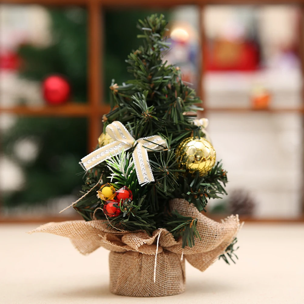 

3 Pcs Desktop Christmas Tree Ornaments Miniature Decor Pvc Plastic Holiday Home Gift