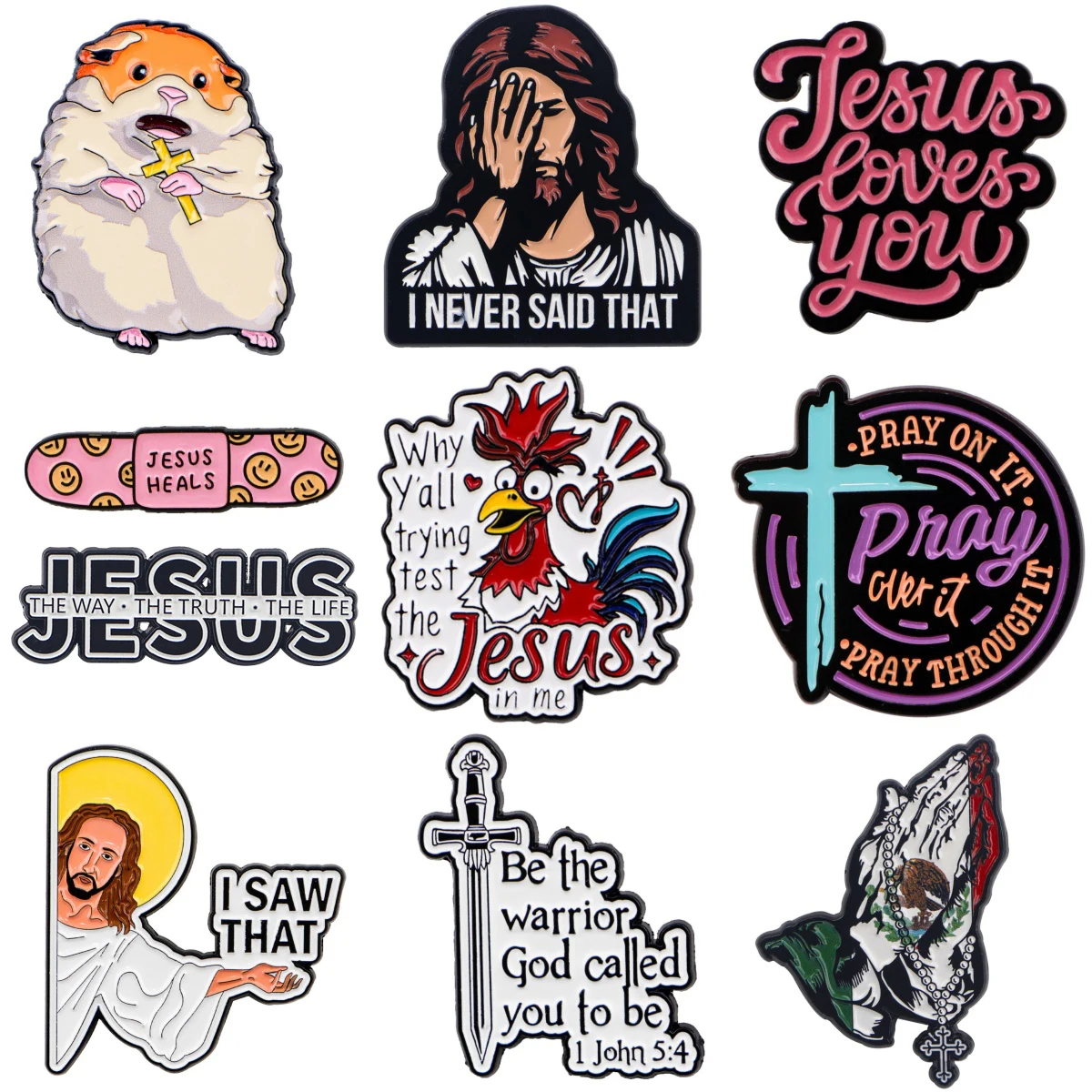 Broches de jésus t'aime pour femmes, je serai que citations, Badge en métal, bijoux, vêtements, sac à dos, accessoires, cadeau pour amis