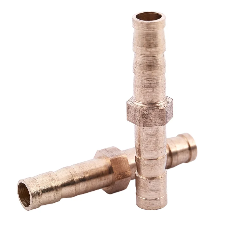 15 Pcs Gold Tone Brass Straight Hose Connector Joiner-AT36