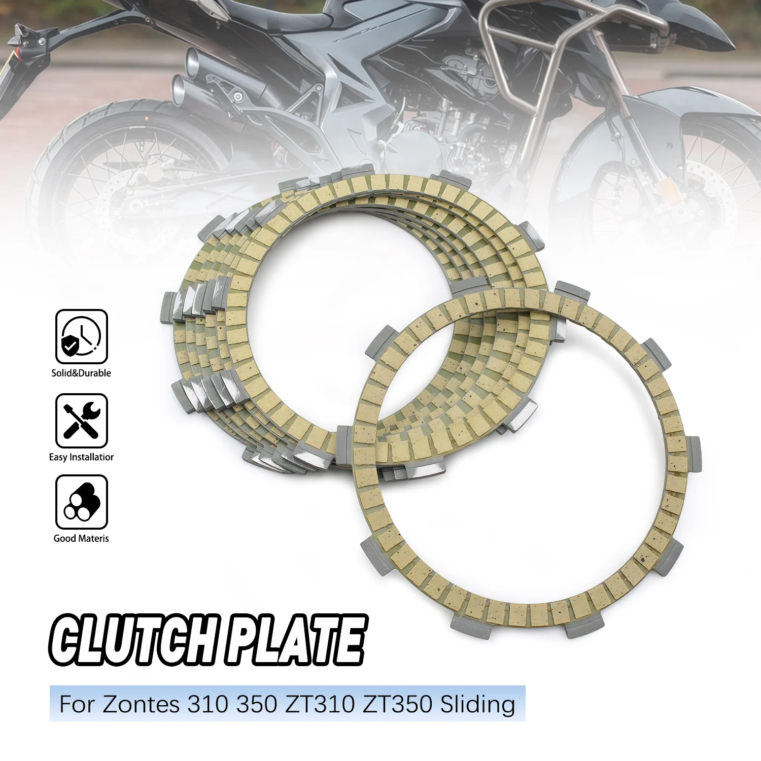 

New Motorcycle Accessories Clutch Plates Friction Steel Disc Kits For Zontes ZT 310 350 ZT310 ZT350 Sliding