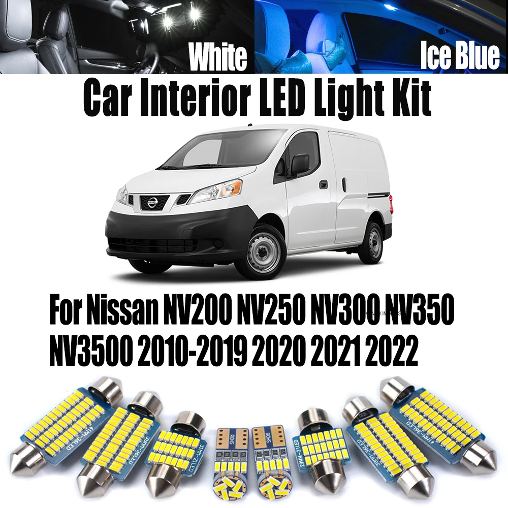 Canbus Car LED Interior Map Dome Trunk Light Number Plate Reading Bulbs Kit For Nissan NV200 NV250 NV300 NV350 NV3500 2010-2022