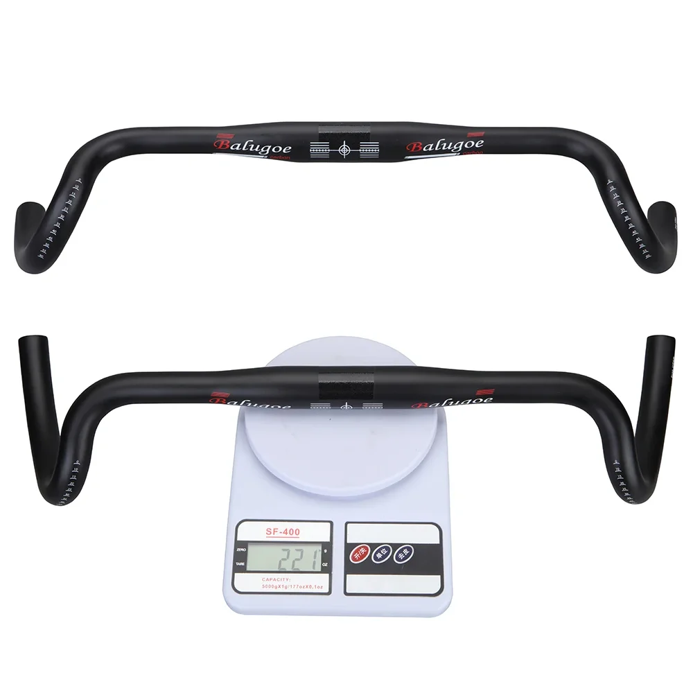 BALUGOE Shock Absorption Expansion 30 ° Bend Handle Carbon Fiber Gravel Circular Pipe Outer line Concave Card Slot Split Handles
