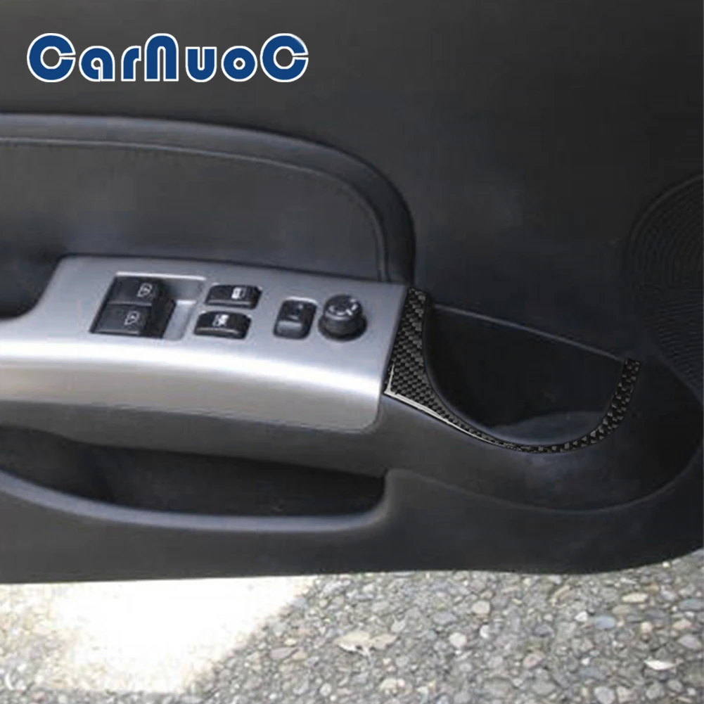 

Car Accessories Door Water Cupholder Decorative Strip Interior Stickers Carbon Fibre Cover Mouldings For Nissan 2006-2009