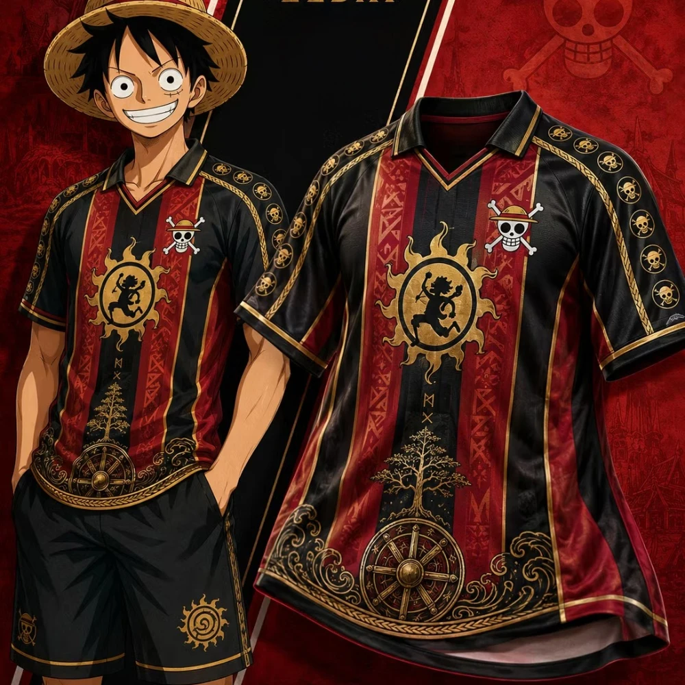 2026 New Special Edition ONE PIECE Luffy Short Sleeve Collar Business Polo Shirt Men's Women's T-shirt Oversized Sports Jersey
