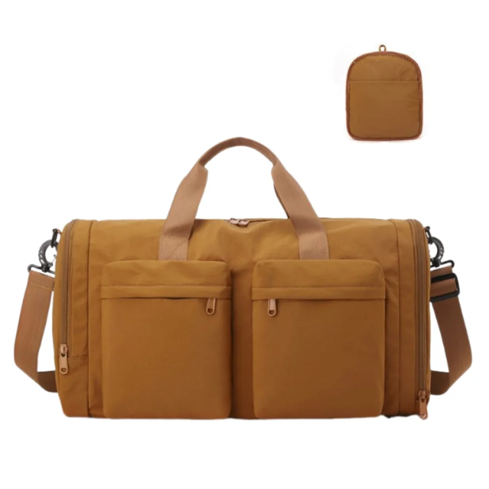 

Folding Travel Duffel Bag Waterproof Large Capacity Sports Fitness Bag Wear Resistant Casual Carry-On Crossbody Bag
