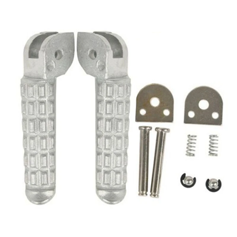 Motorcycle Front Rear Footrest Foot Pegs For Ducati Monster 696 796 2009-2014 2010 2011 2012 Aluminum Silver