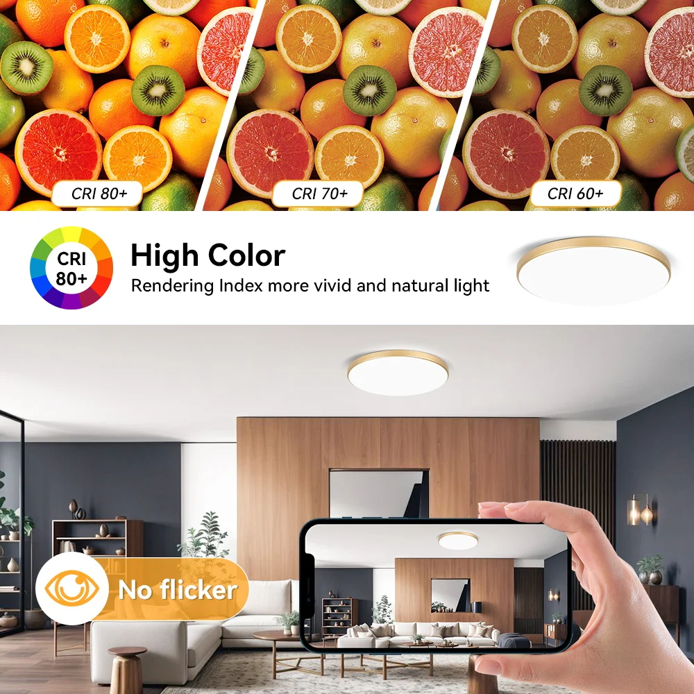الذهبي مصباح السقف Led ضوء السقف 220 فولت 3 ألوان LED أضواء لوحة إضاءة رقيقة جدا للمطبخ غرفة نوم غرفة المعيشة