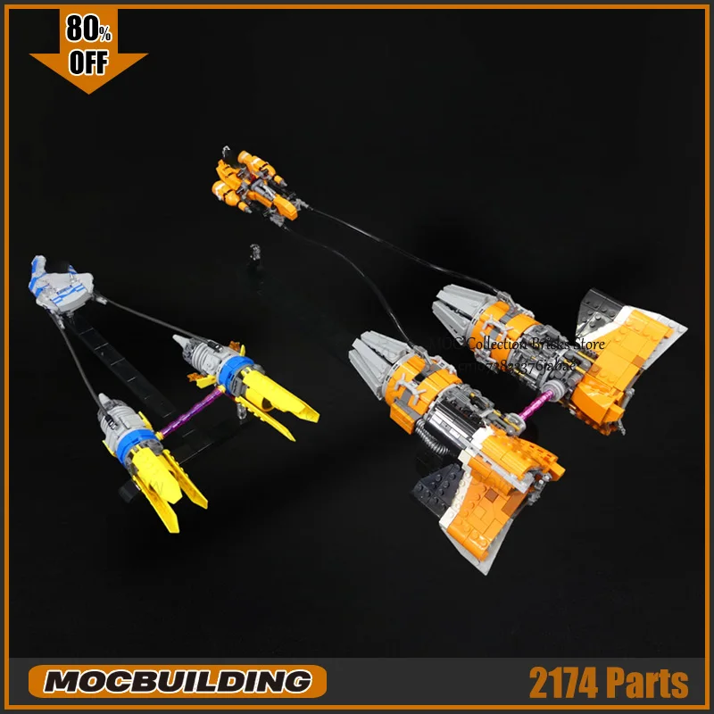 Movie Podracer MOC Building Blocks Display Model Technology Bricks DIY Assembly Creative Educational Toys Transport Xmas Gifts