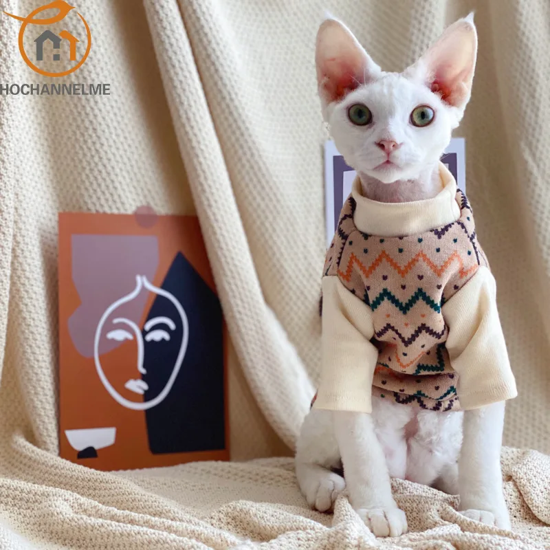 Hairless Cat Clothes Sphinx Devon KONIS Short Legged Pet Sweater Winter Plush Coat Pet Dog Cat Clothing  Clothing for Cats