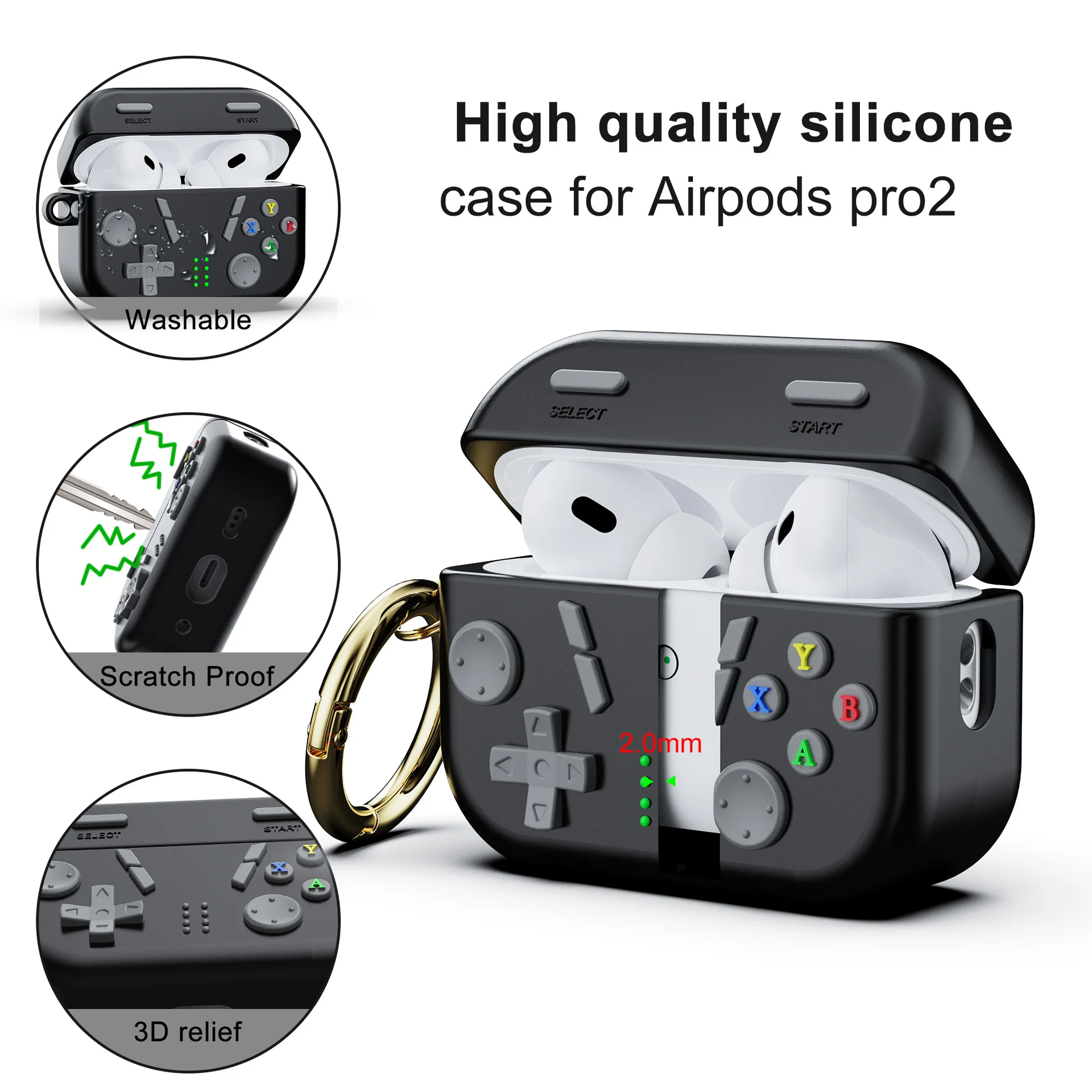 Чехол Funda для Airpods Pro 2 USB-C (2023) Классический дизайн игровой консоли в стиле ретро Защитный чехол Новый чехол для Airpods Pro/Pro 2 Funda