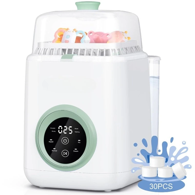 19분 병 세척기, 빠른 세척, 살균 및 건조기 - 올인원 클리너, 병, 펌프 부품 및 유아용품, 이상적인 선물