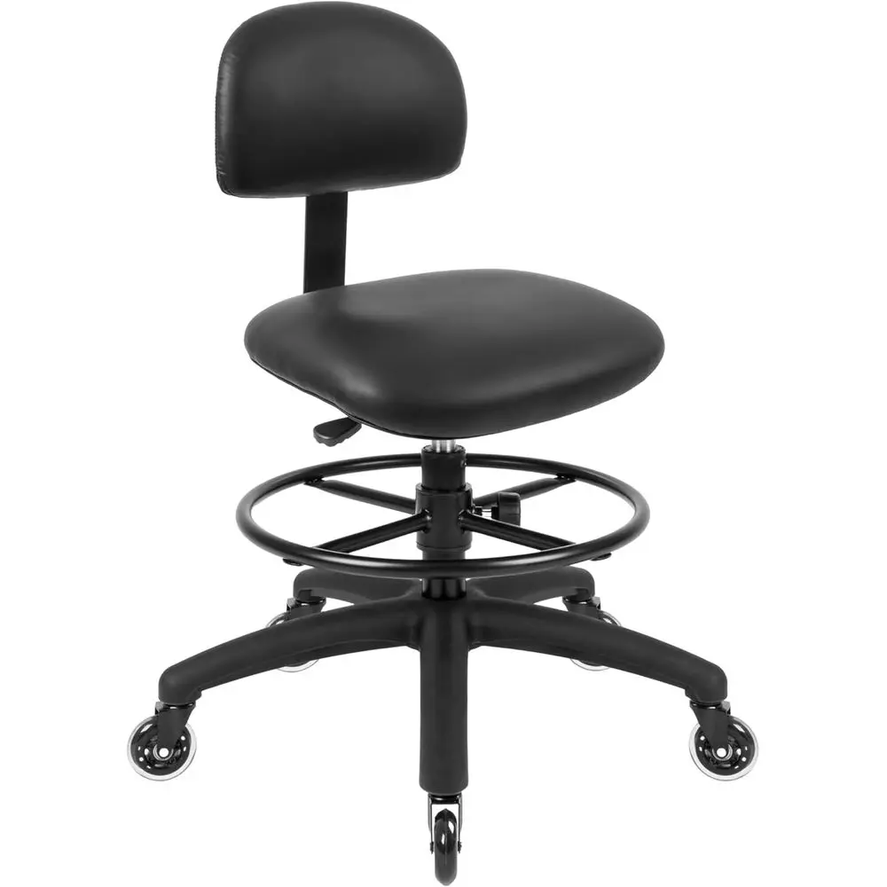 세척 가능한 패브릭 시트와 등받이가 있는 높이 조절이 가능한 의료용 스파 의자, 블랙