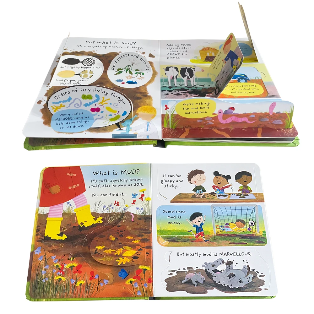 Usborne Lift The Flap Very First Questions & Answers What Is Mud ? 3D Flap English Picture Books for Kids Baby Bedtime Reading
