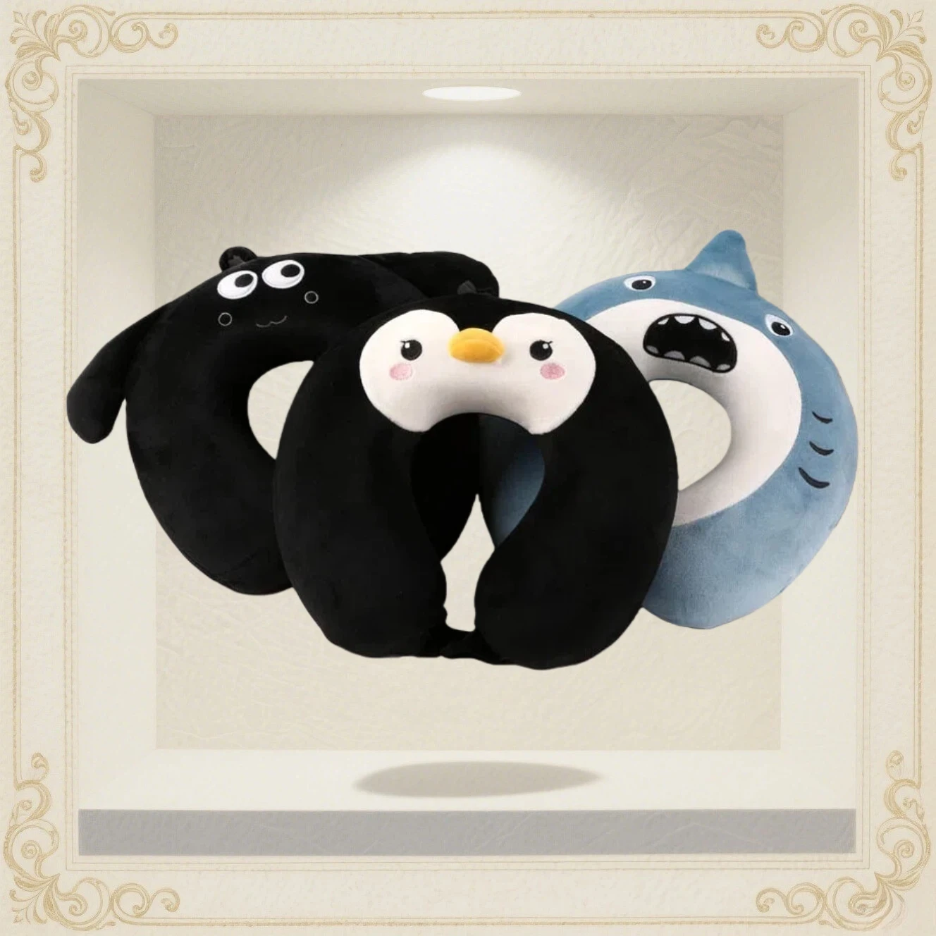 وسادة على شكل حرف U من القطن البولي بروبيلين الكرتوني، وسادة قيلولة للمكتب، للسفر في الهواء الطلق، وسادة محمولة فائقة النعومة للرقبة #1