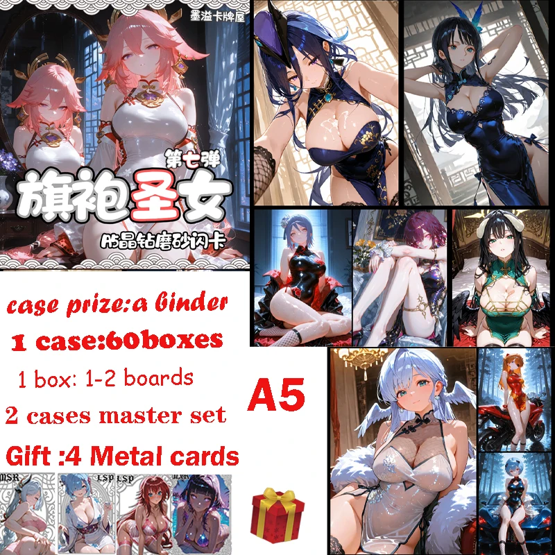 

2025 Newest Goddess Cheongsam Saint 7 Waifu A5 Boards Goddess Story Collection Card Swimsuit Bikini Booster Box Habbies Gift