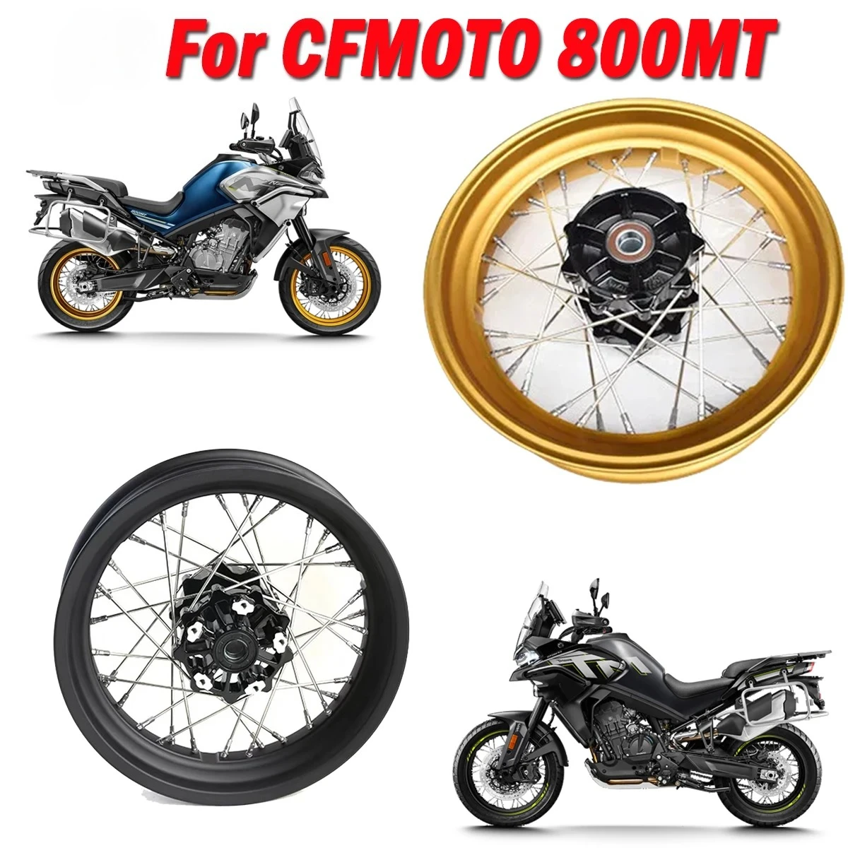 Motorcycle Accessories for CFMOTO 800MT MT800 MT-800 Front Wheel Hub Rear Wheel Hub Aluminum Wheel Steel Rings