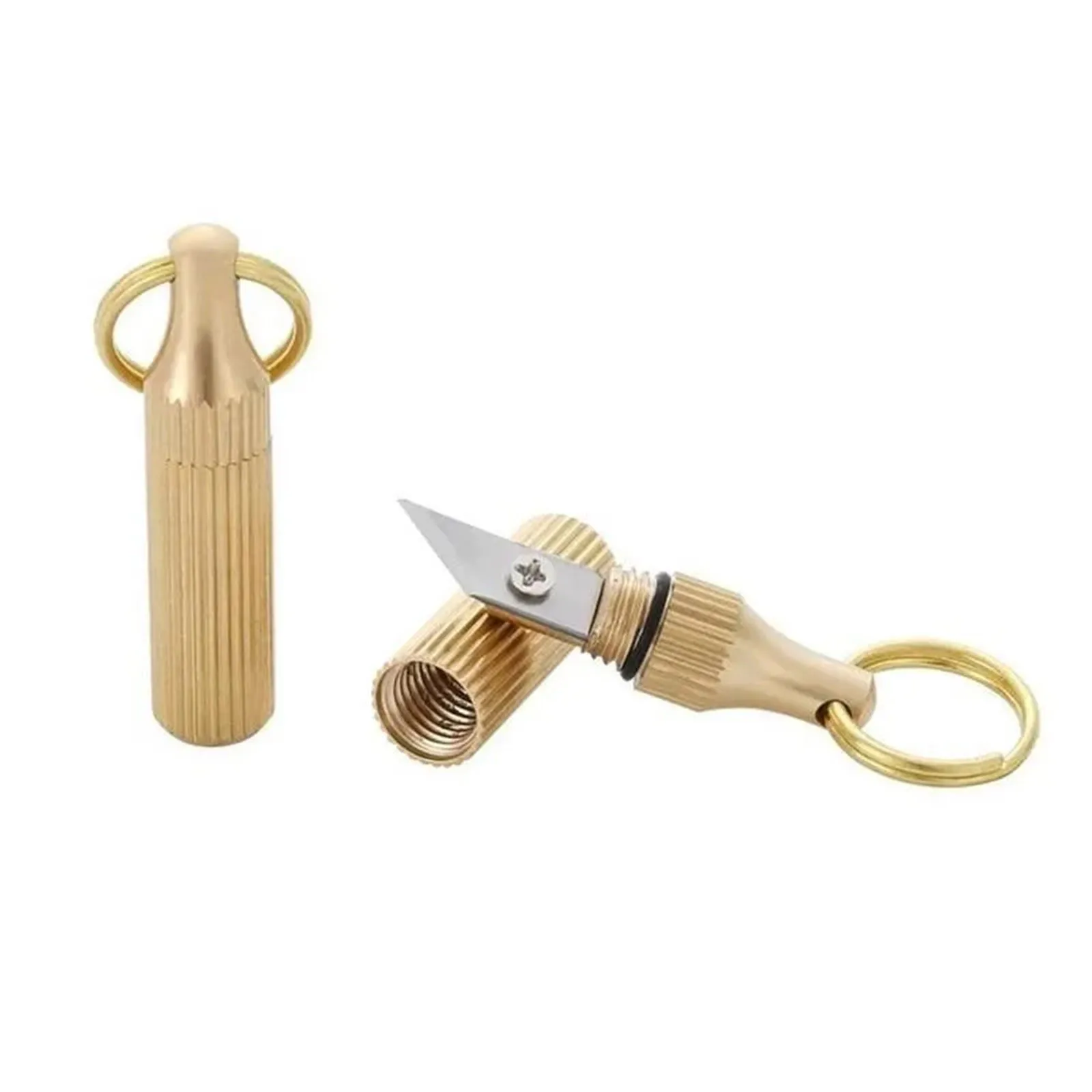 Portable Outdoor Mini Folding Knife Pocket Self-defense Knife Exquisite Brass Knife Keychain Demolition Express Unpacking Knife