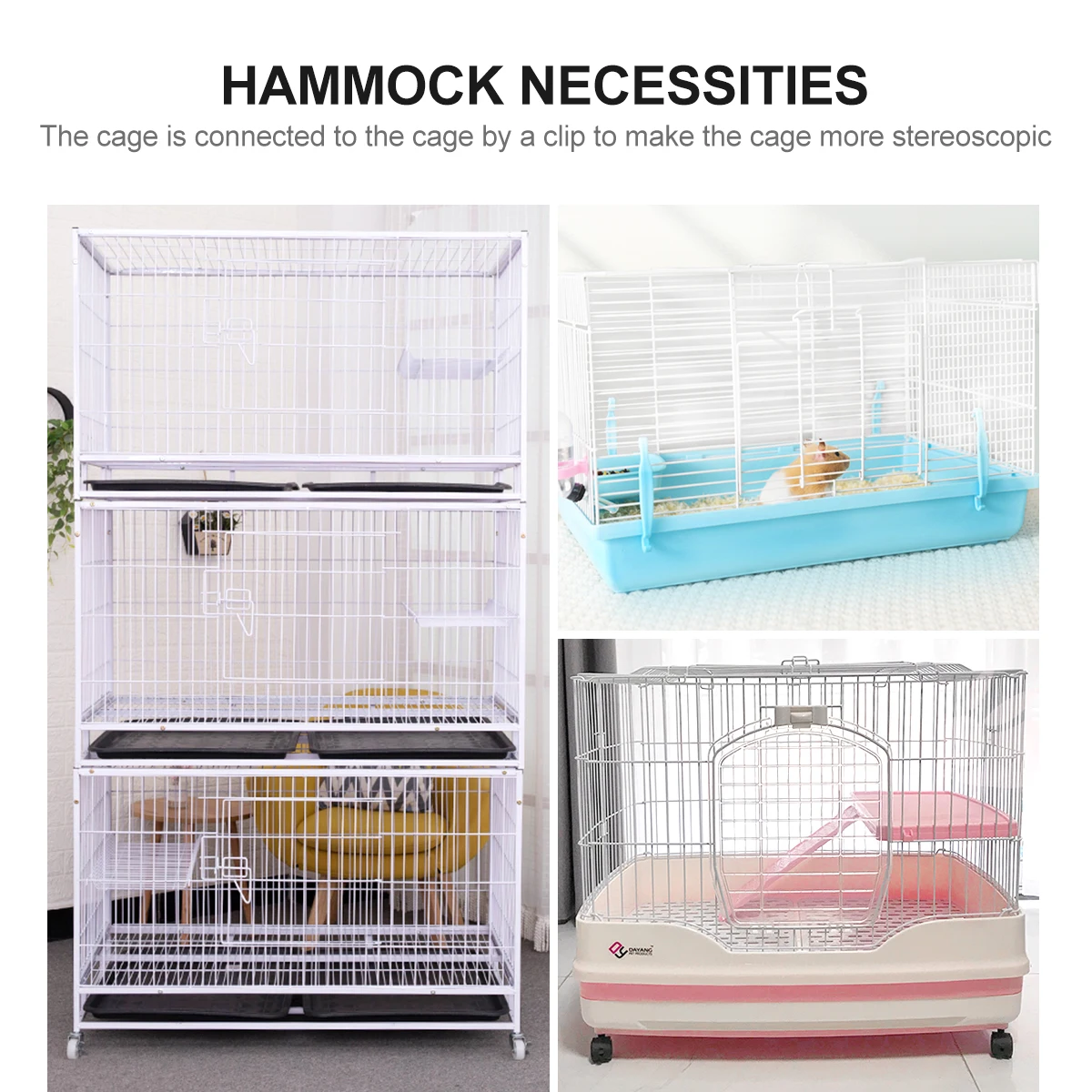

Double Layer Hanging Bed Indoor Dog Bed Guinea Pigs Supplies Warm Sleeping Area Durable Metal Soft Colorful Easy