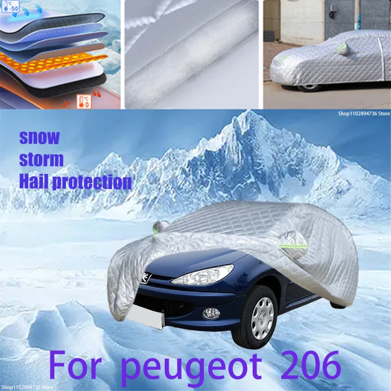 For peugeot  206 Outdoor Cotton Thickened Awning For Car Anti Hail Protection Snow Covers Sunshade Waterproof Dustproof