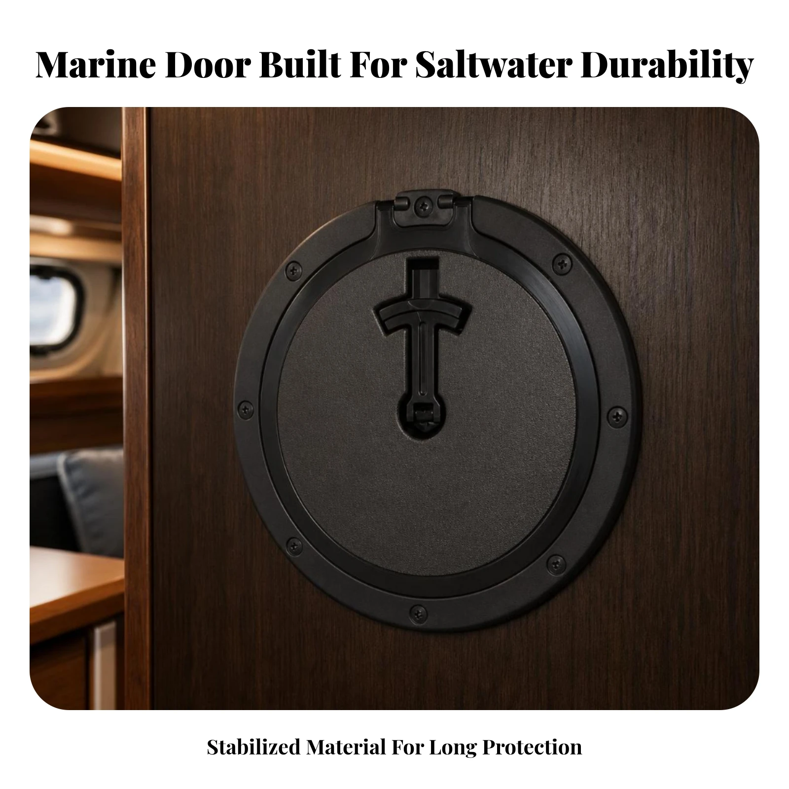 Hatch Cover with Pull Handle Flush Mount Inspection Hatch with Screws Marine Inspection Port Non-Slip Textured for Boat Owners view 4
