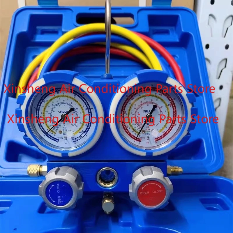 

Suitable for air conditioner refrigerant dosing gauge group R22/R410A universal fluoride pressure gauge set R134A/R404A